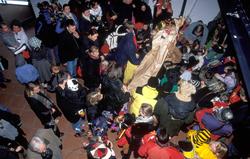 Fastelavnsfeiring på Norsk Folkemuseum. Her fra Hallen i Hov