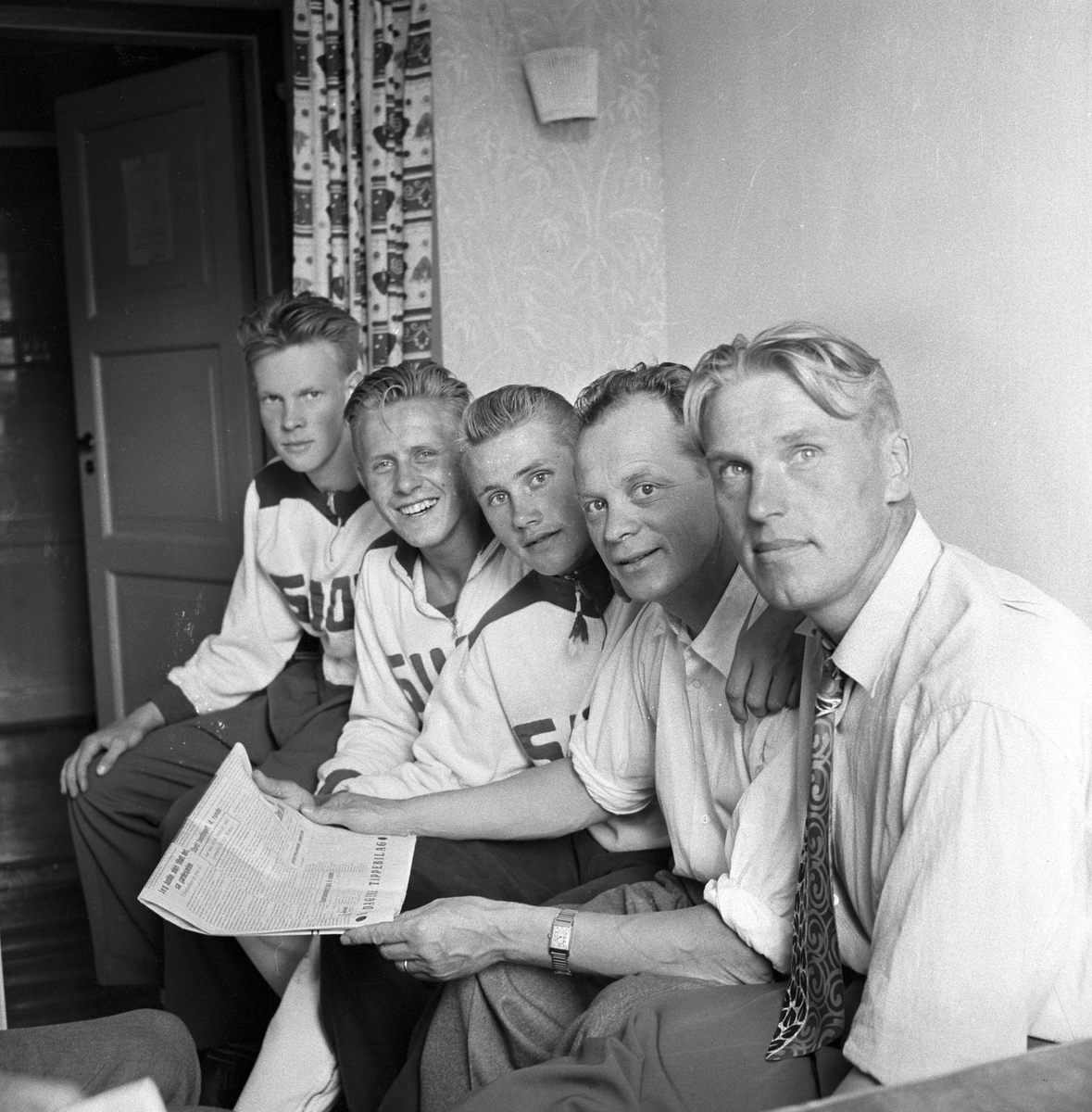 Serie. Nordisk juniorlandskamp i friidrett i Trondheim, Sør-Trøndelag.  Fotografert 1955.