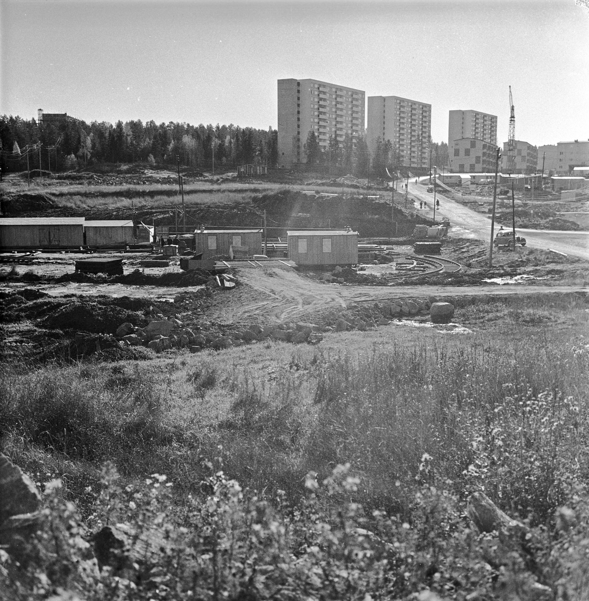 Serie. Bygging av Lambertseterbanen, Oslo.