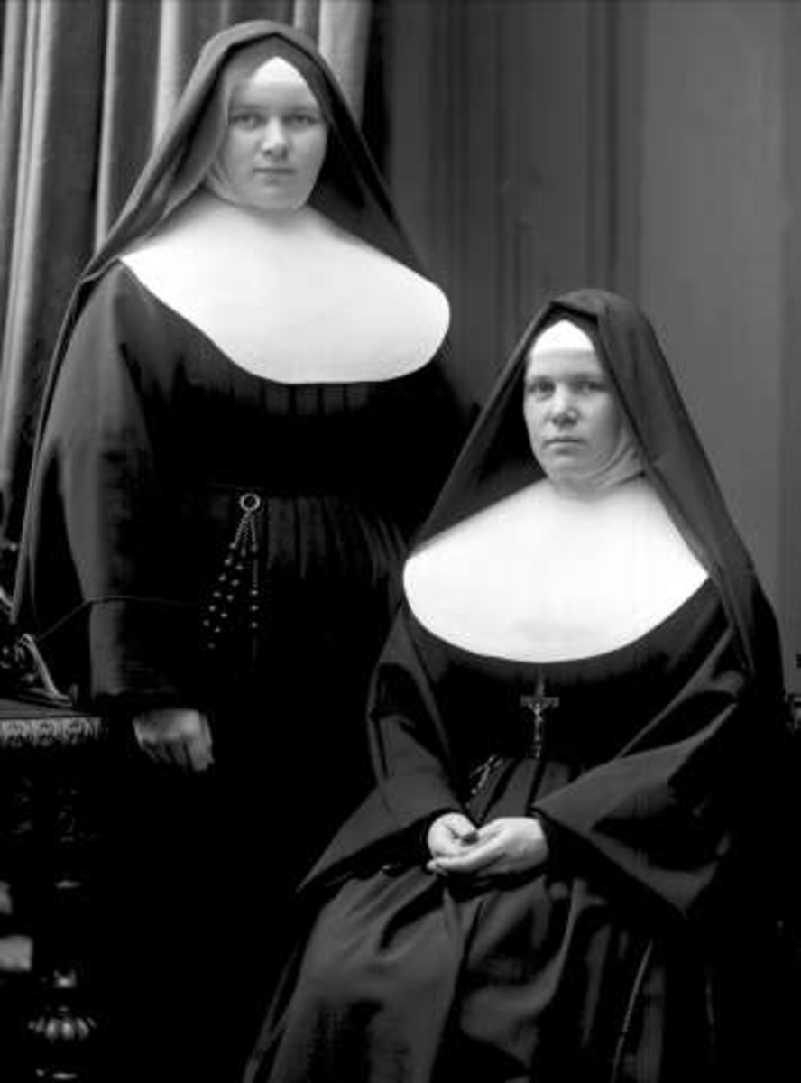 Dobbeltportrett, nonner, søster Marie og søster Virginia.