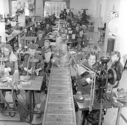 Sandefjord, oktober 1958, Sandefjord skofabrikk, produksjonh