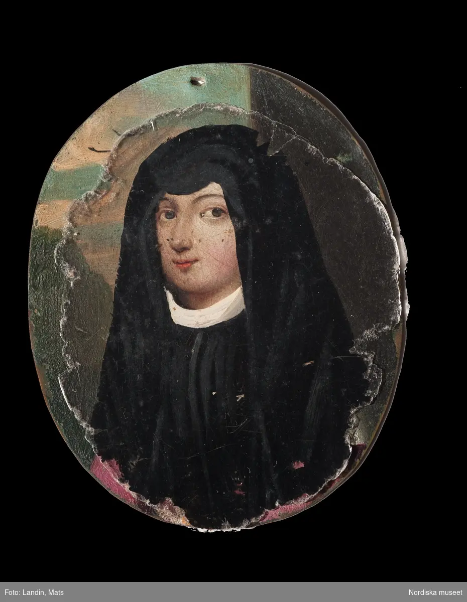 "Påklädningsdocka". Miniatyrporträtt av Kerstin Hahne, d. 1656. Nordiska museets föremål inv.nr NM.0081682.