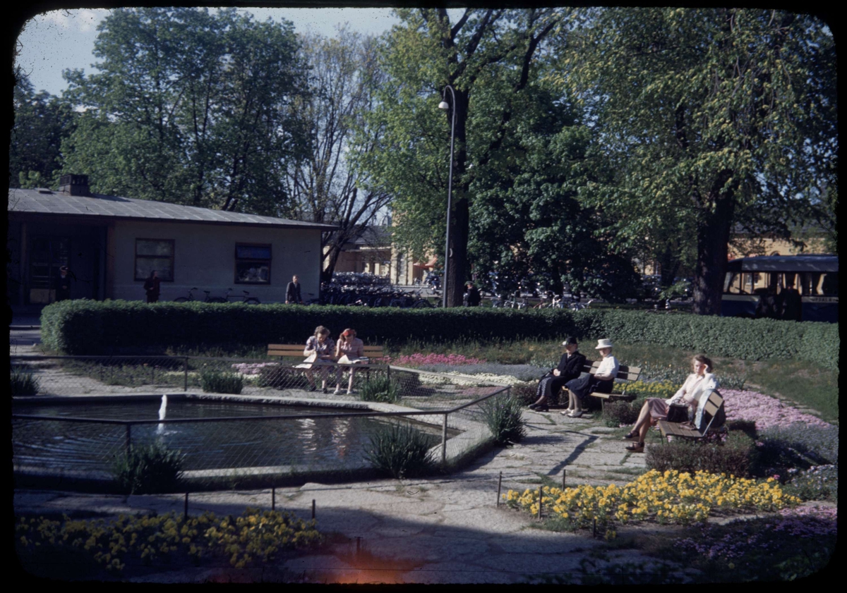 Park vid busstationen, järnvägsområdet, Uppsala 1945 - 1950