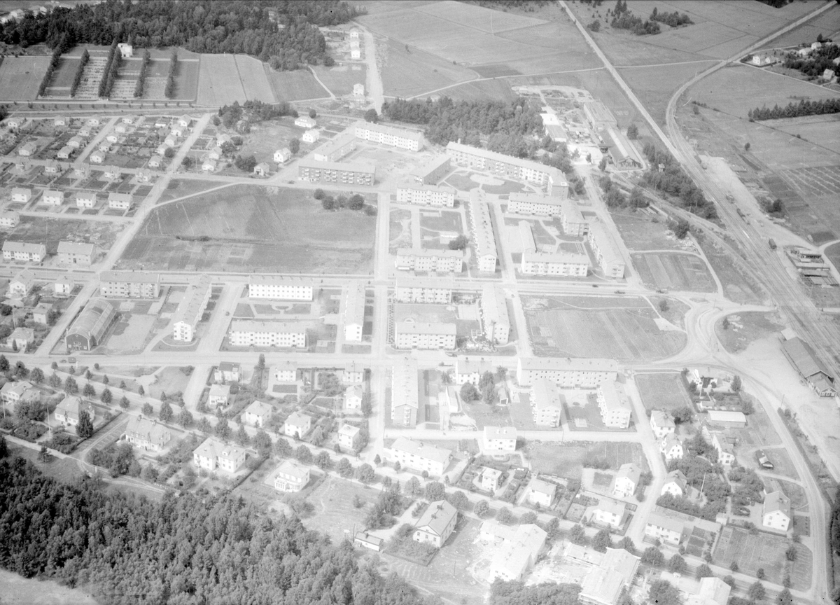 Flygfoto över Enköping, Uppland 1947