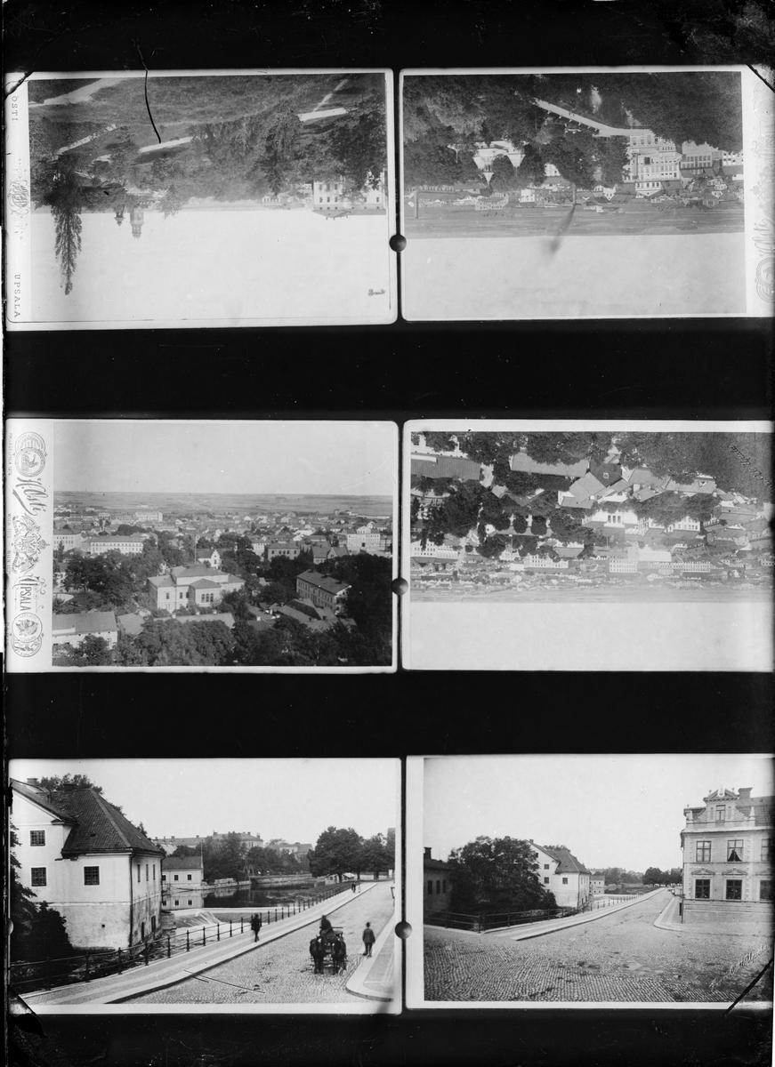 Reprofotografi - vy över Svandammen, Pumphuset och restaurang Flustret, stadsdelen Fjärdingen, Uppsala före 1901