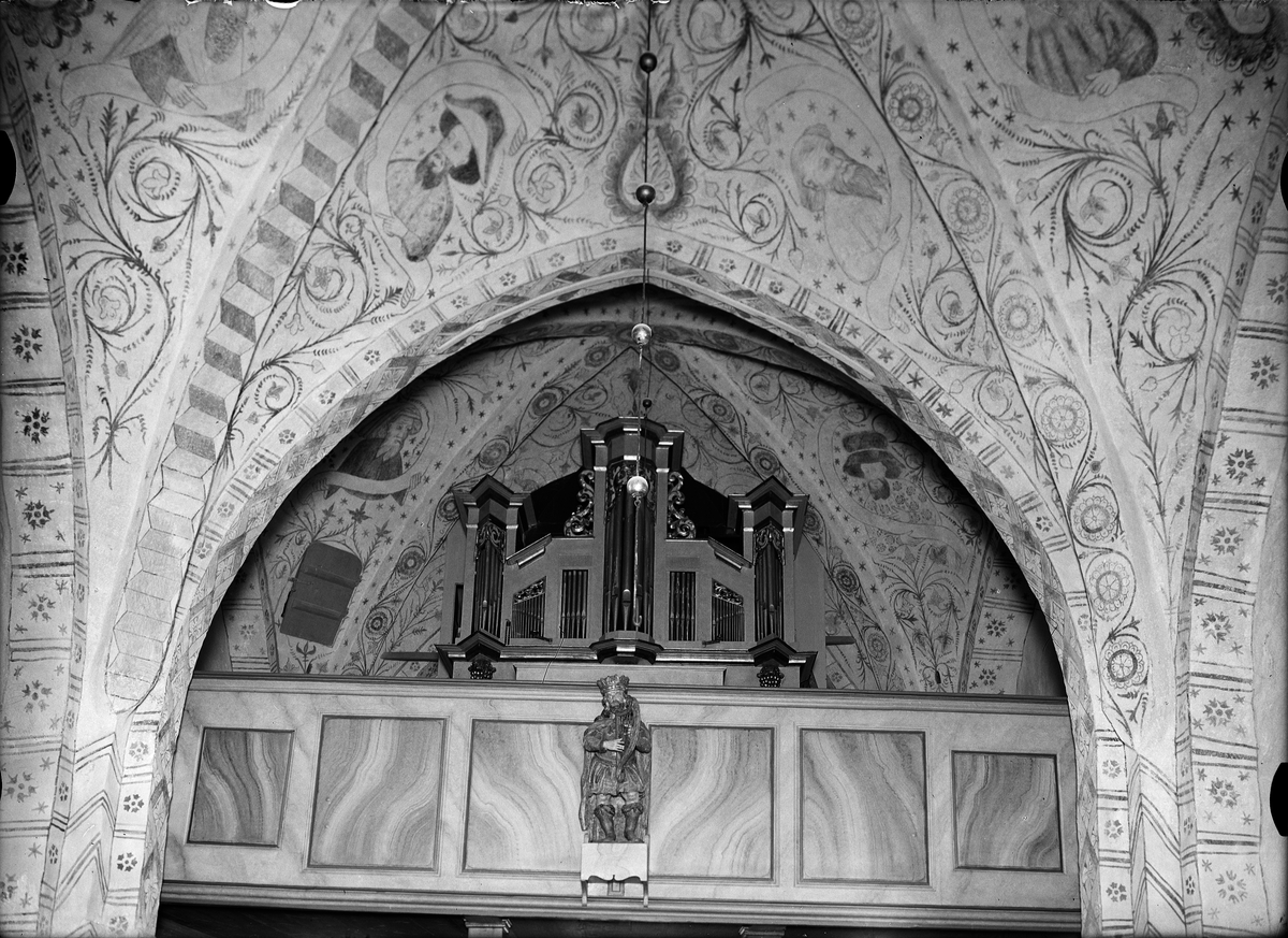 Orgelläktaren i Vidbo kyrka, Vidbo socken, Uppland november 1933