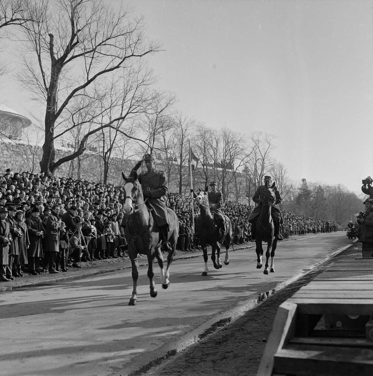 Upplands regemente - I 8, sista paraden före avflyttningen, Uppsala mars 1957