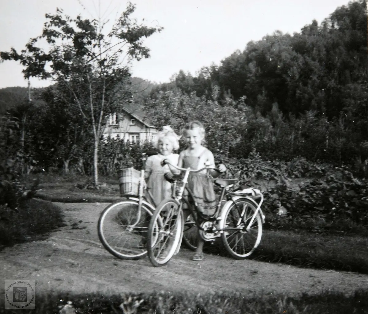 Viblemo barn på sykkeltur. Konsmo Audnedal.