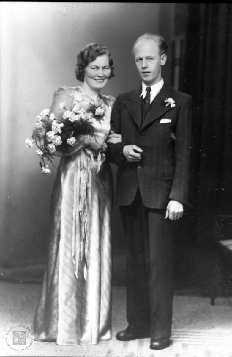 Brudeparet Olga og Erik Eriksen.