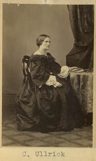 Text på kortets baksida: "Fru Christina Ullrick, f. Berg Göteborg".