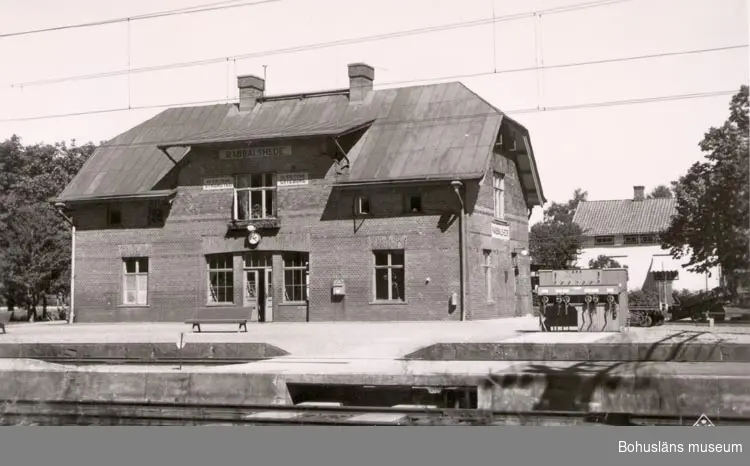 Tryckt text på kortet: "Rabbalshede. Järnvägsstation".
