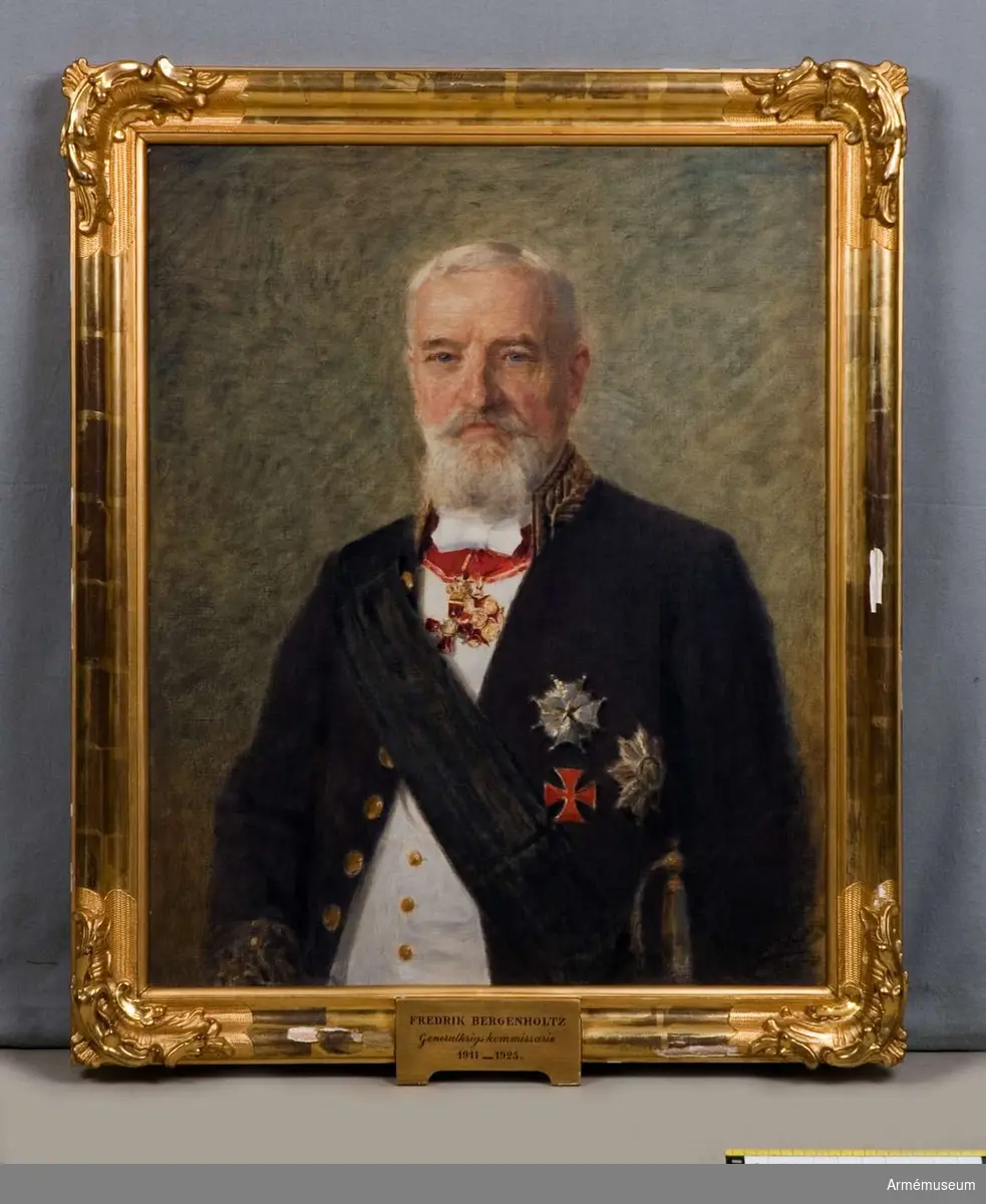 Oljemålning föreställande F Bergenholtz, generalkrigskommisarie 1911-25.