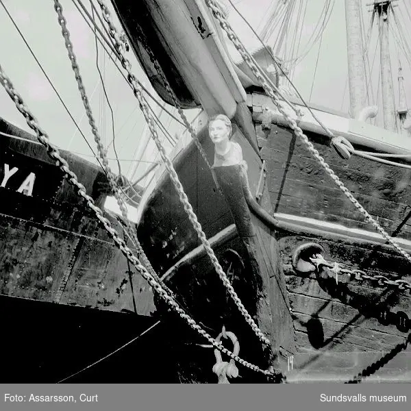 Bilder från hamnlivet, segelfartyg.