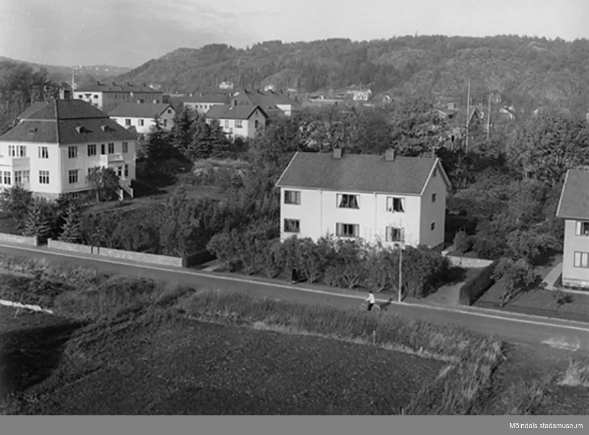 Längst till vänster ses trädgårdsmästare Peterséns villa Annehill på Växthusgatan 16B.