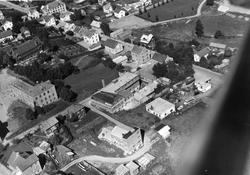 Oversiktsbilde fra boligstrøk i  Mysen  i Eidsberg, flyfoto 