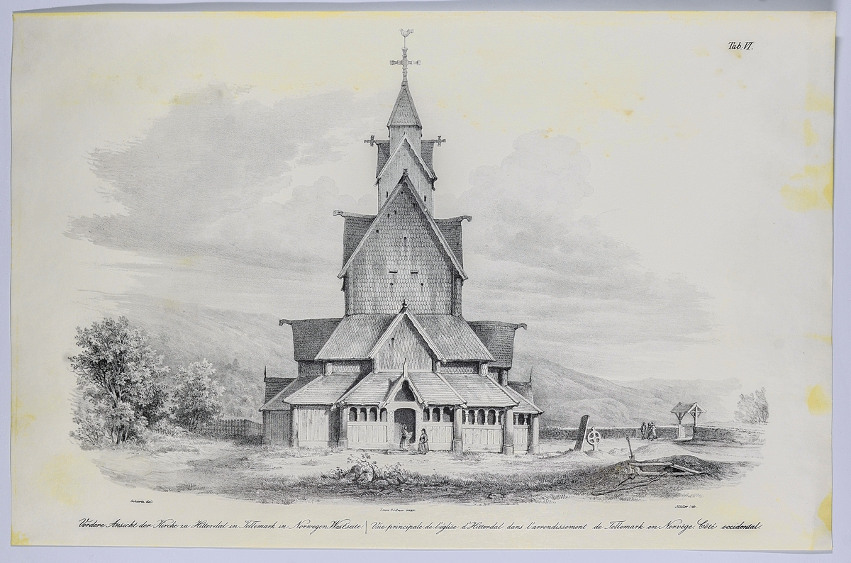 Tegning Trøndelag Folkemuseum / DigitaltMuseum