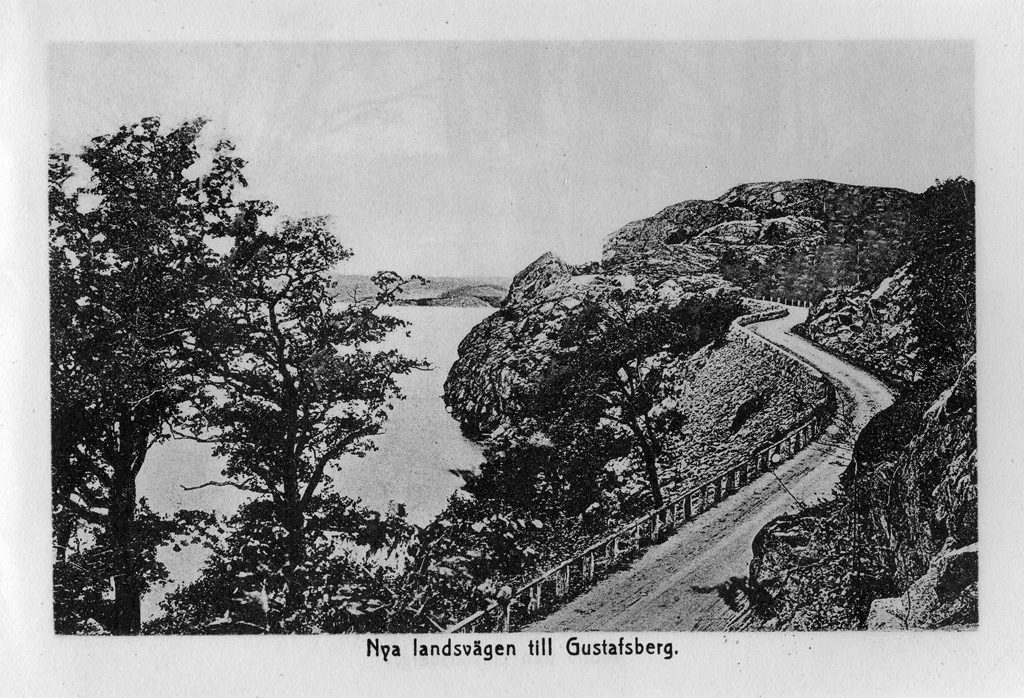 Text till bilden: "Nya landsvägen till Gustafsberg".