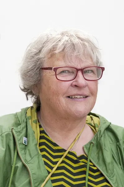 Hår- bildspel, samtida frisyrer. Kvinna med kort hår, lugg 