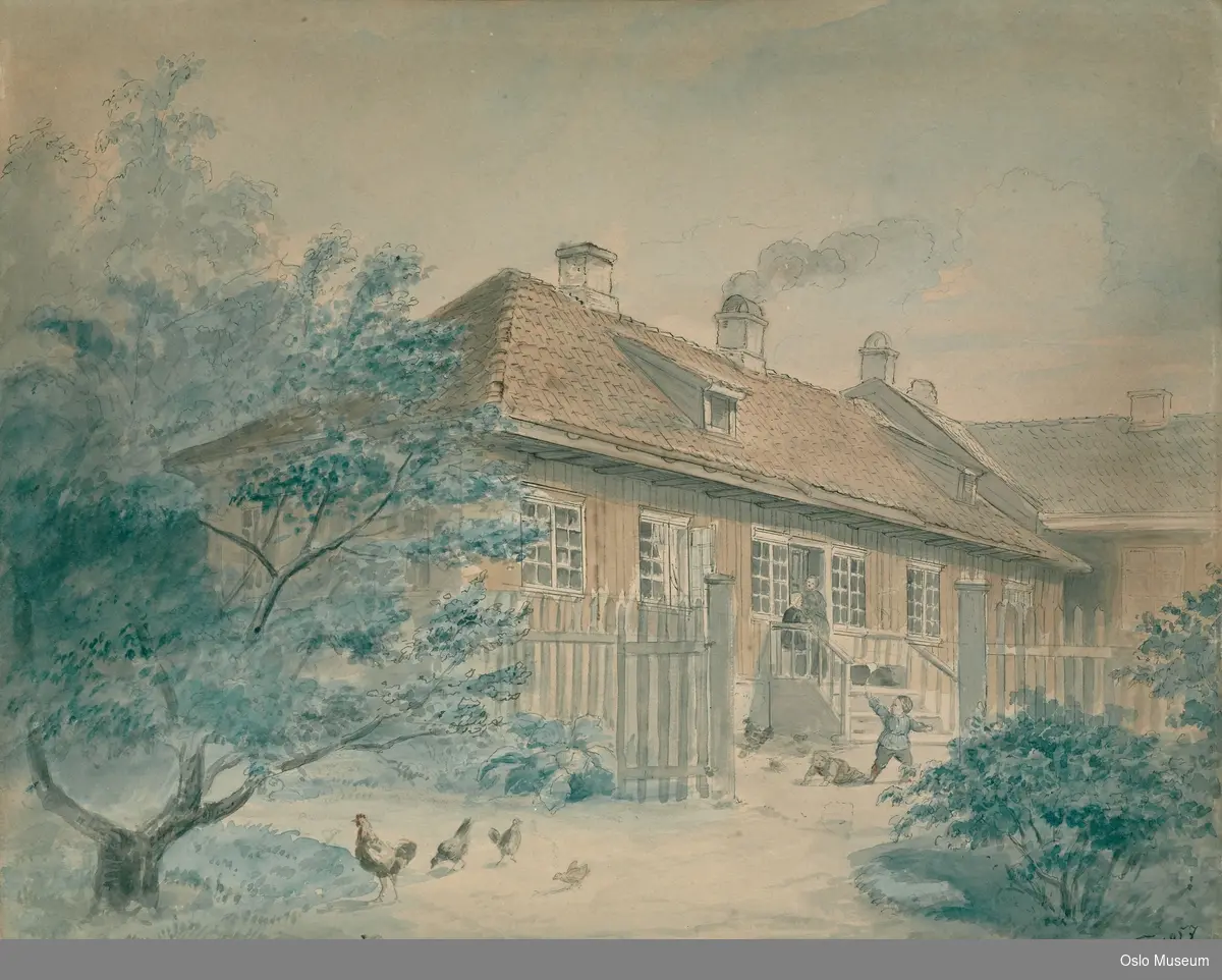 Huset tilhørte malerens bror, August Tidemand. Her døde maleren 25.8.1876.