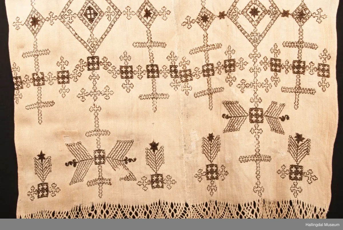 Antar at det er brukt til å pynte rundt vinduer, skap og åkler til jul før juletreet ble tradisjon.  Beskrevet som sendingplagg og kurvplagg.