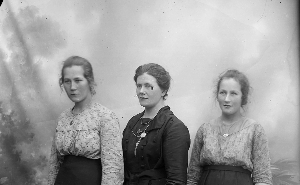 Portrett. Tre damer.Bildet er tatt i Sørfold.