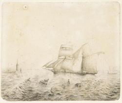 Marine [Akvarell og blyant på papir]