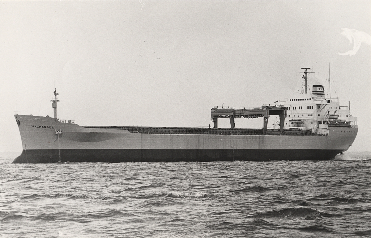 En "öppen" bulklastare av ny typ, MS "MALMANGER", 27450 tons dw, 15,9 knop, levererades på måndagen 18 mars 1968 av Kockums Mekaniska Verkstad, Malmö, till Westfal-Larsen & Co. A/S, Bergen.