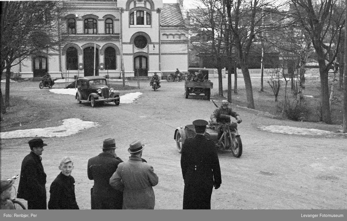 Tyske tropper i Levanger sentrum