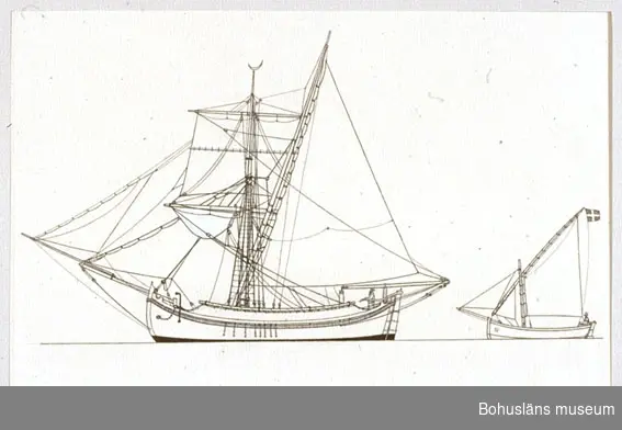 Montering/ram: Passepartout av tunn grå kartong; 55 x 66 cm, Segel på Egeiska havet, en turkisk caique och en grekisk fiskebåt från Mykonos.
Övrig historik se UM72.26.001.