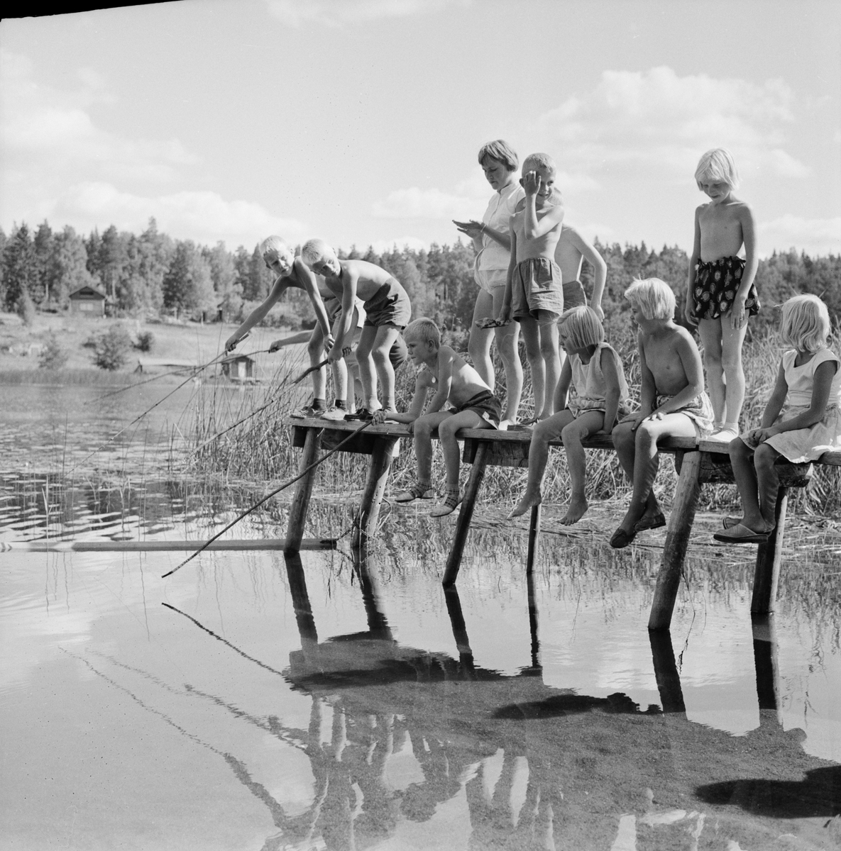Eda barnkoloni - "trettio käcka barn på Eda i sommar", Lagga socken, Uppland augusti 1959