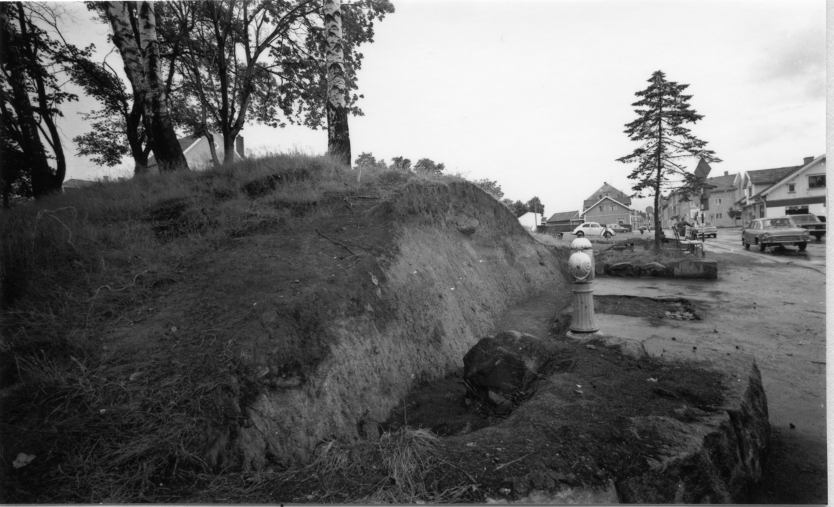 Arkeologisk utgraving av Borgs byvoll mot St. Mariegate i Sarpsborg.