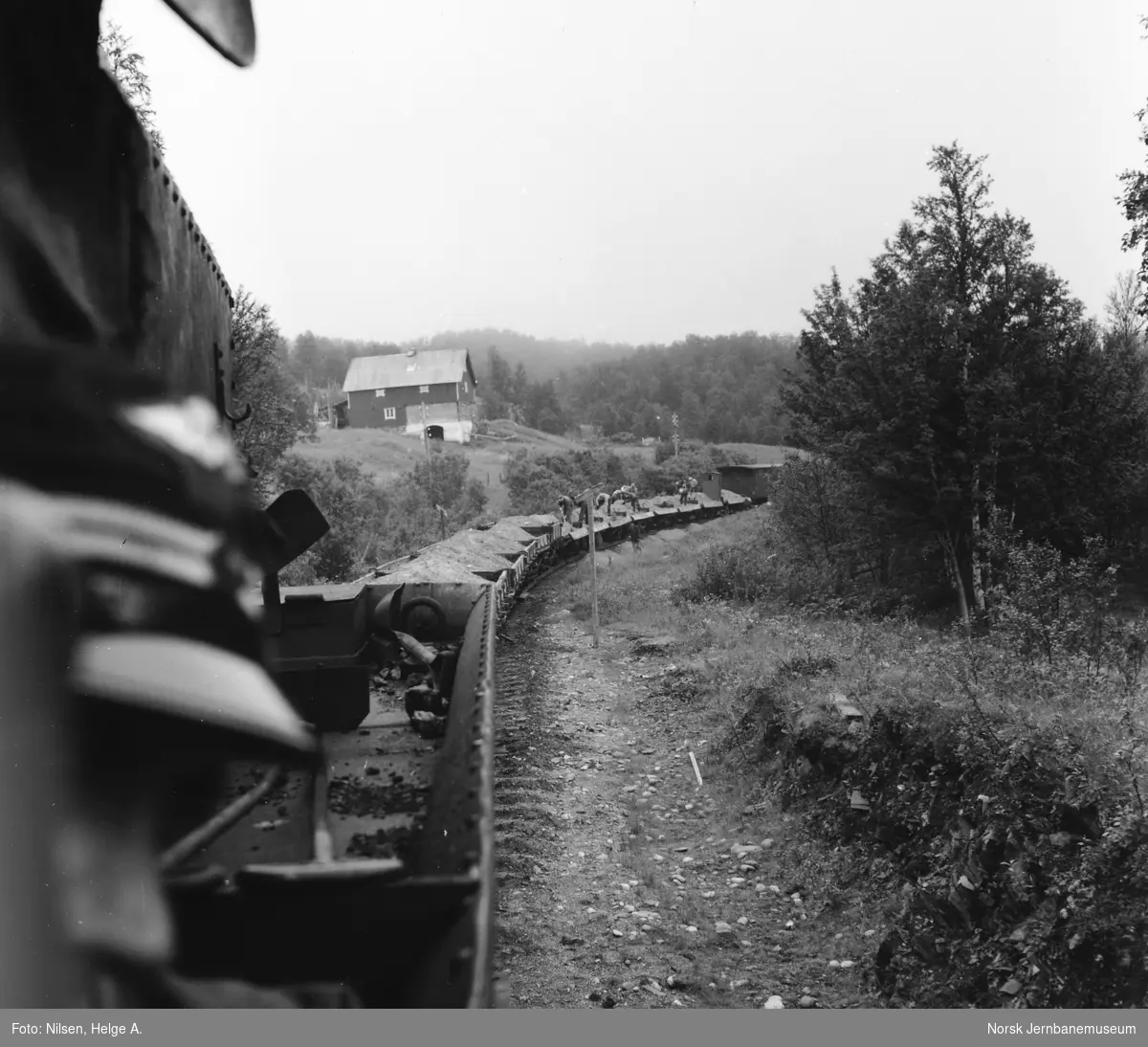 Grustog i Vongraven, sett bakover fra lokomotivet