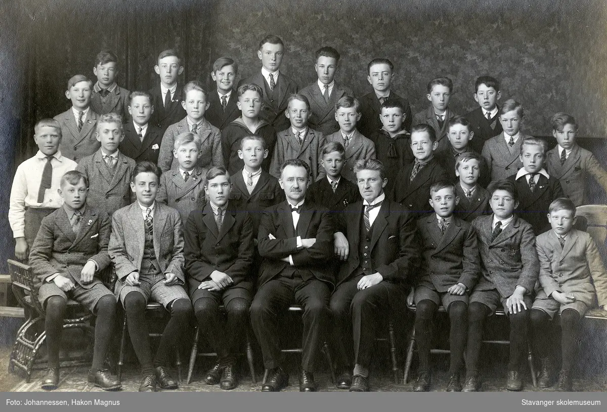 Klassebilde, 7. klasse, Storhaug skole. 1929.