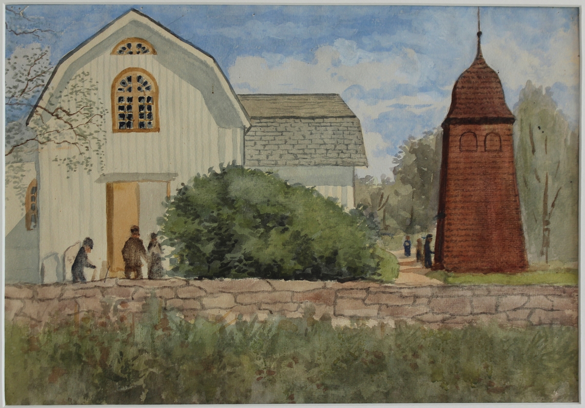 Hammarö kyrka [Akvarellmålning]