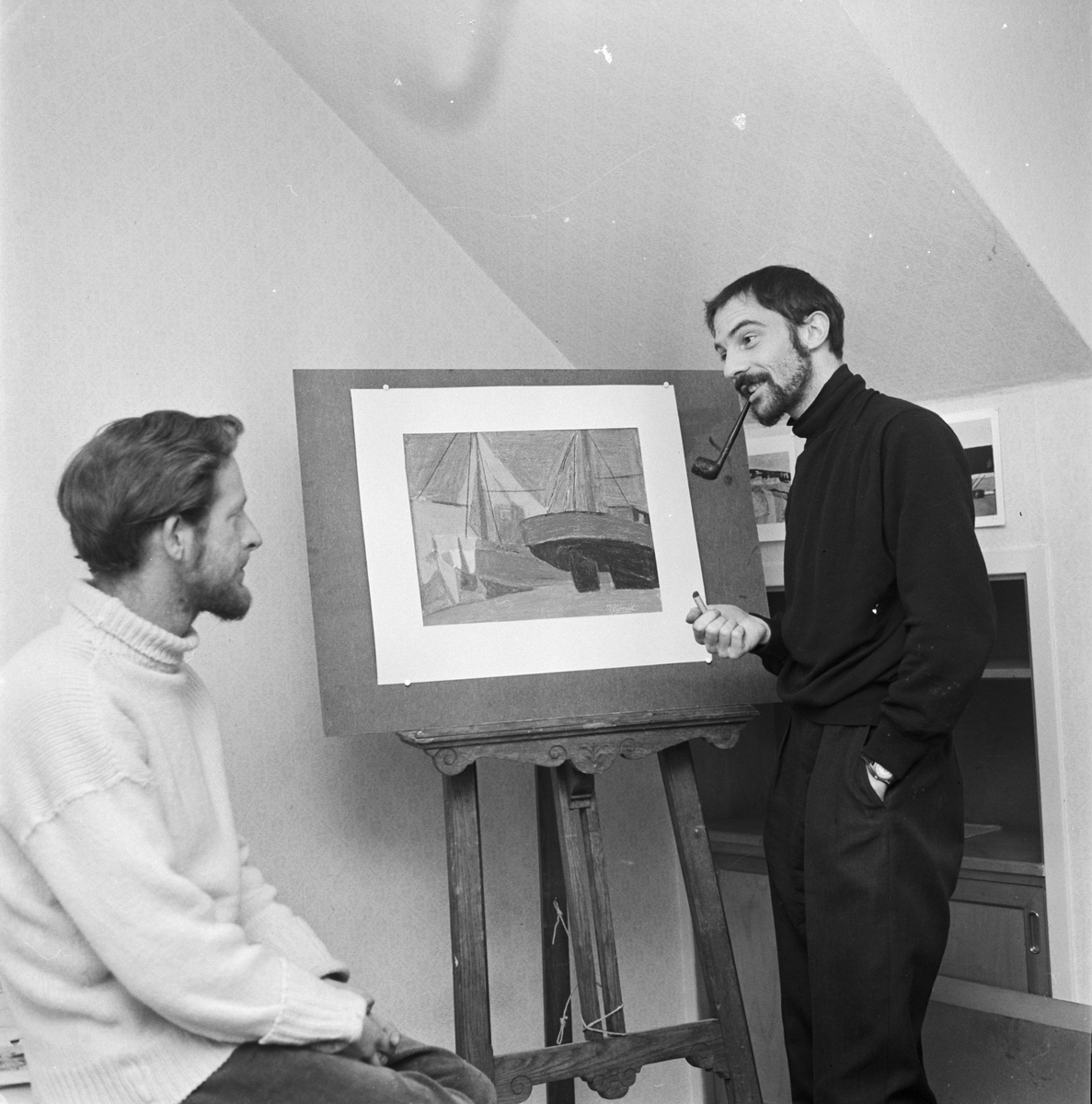 Studentliv, konstnärer tillfälligt bosatta i Studentstaden, Uppsala 1958