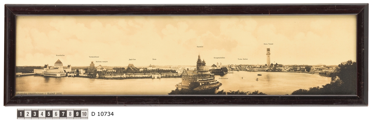 Denna panorama föreställer vyn över Baltiska utställningen i Malmö 1914.