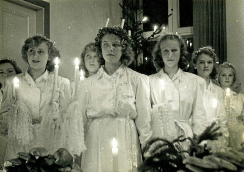 Luciafirande i Kållereds Missionsförsamling, 1940-tal. 