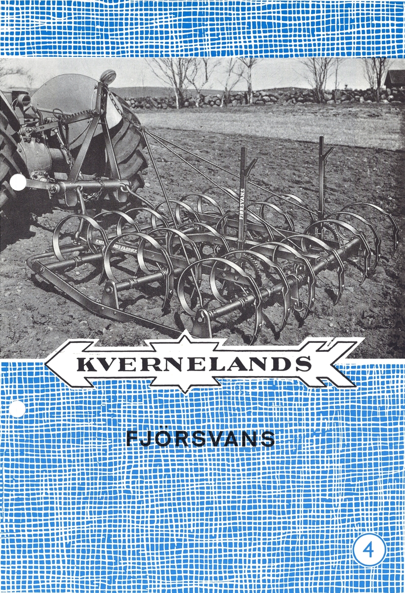 Brosjyre for Kvernelands Fjörsvans, fjørharv.