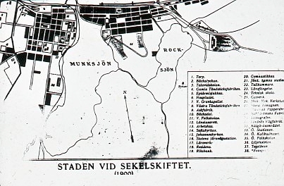 Jönköping, staden vid sekelskiftet 1900.