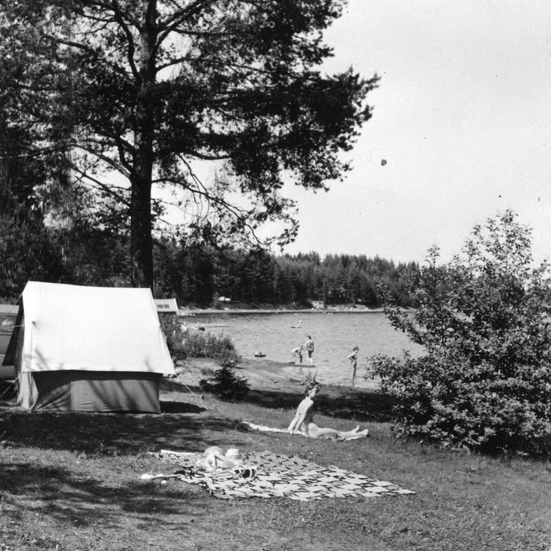 Vikodden Camping, Gjøvik, 1966. Foto: Nelly Westby Knutsen/Mjøsmuseet. (Foto/Photo)