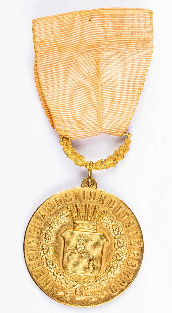 Medalj, Helsinglands Idrottsförbund, guld.