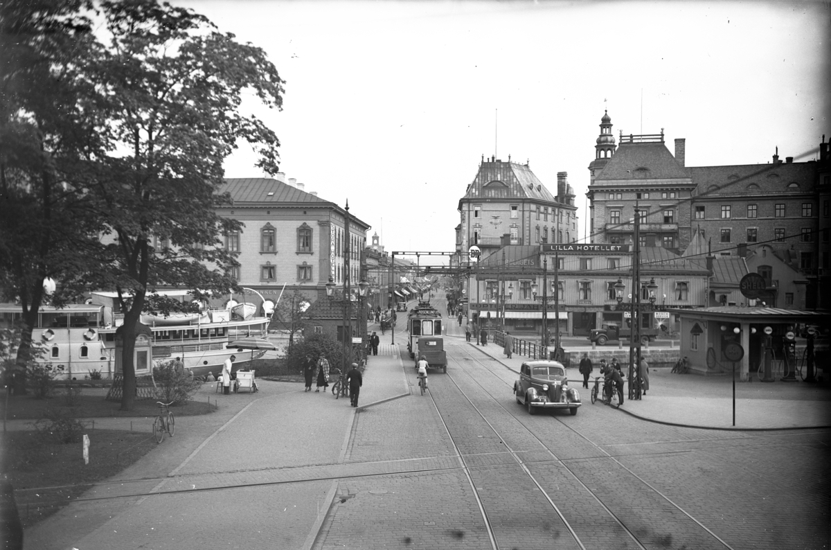 Vy över Östra Storgatan sedd från Västra Storgatan i Jönköping.