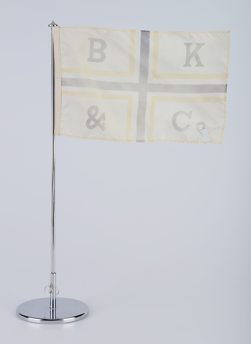 Bordflagg, falmet, rederiet Bruusgaard og Kiøsterud & Co., Drammen