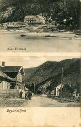 Byglandsfjord med hotell Breidablikk og dampskipet Bjoren