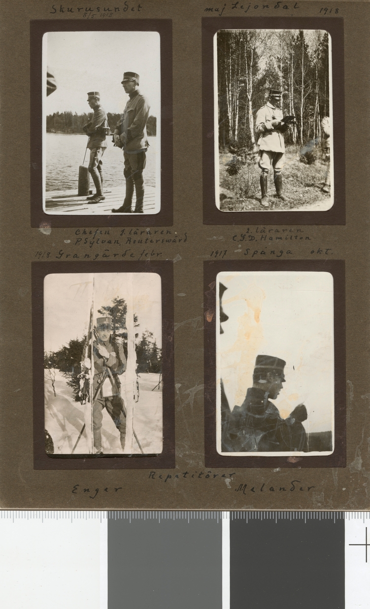 Text i fotoalbum: "febr 1918 Grangärde. Repetitörer: Enger".