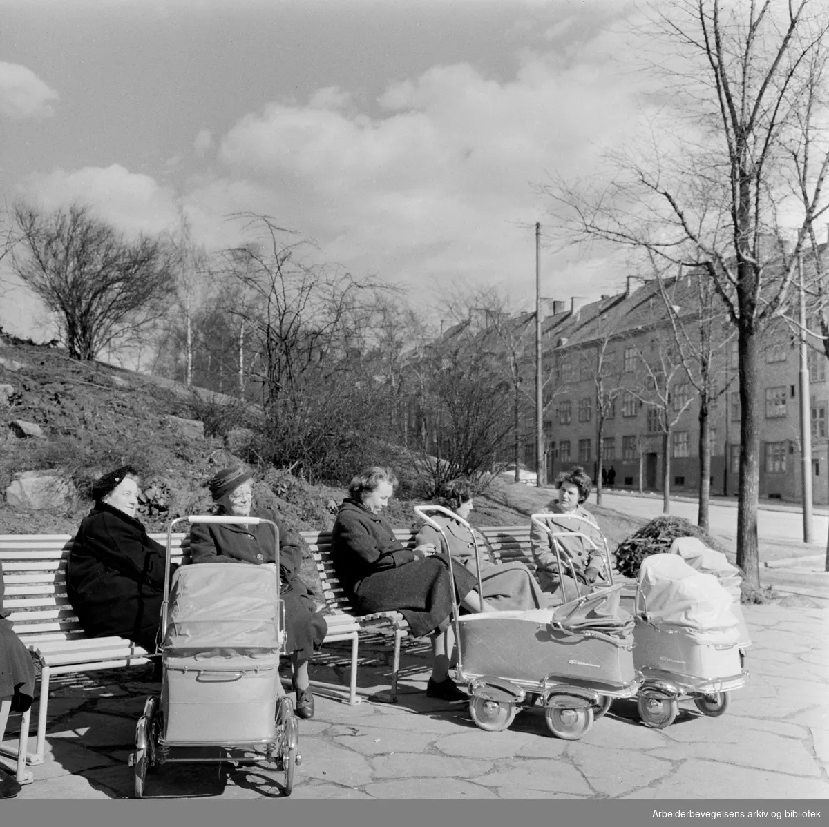 Vårstemning i Torshovparken. April 1958.