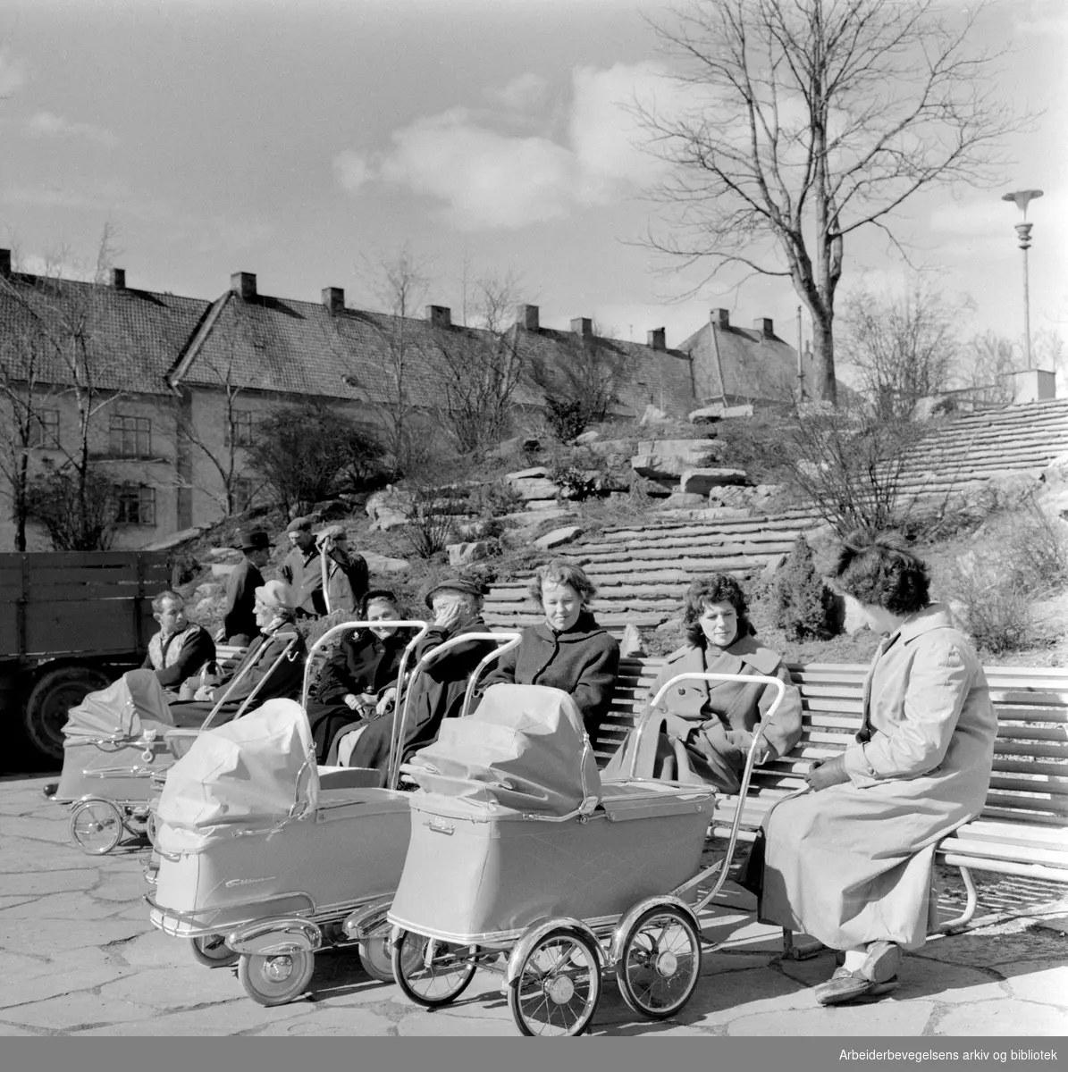 Vårstemning i Torshovparken. April 1958.