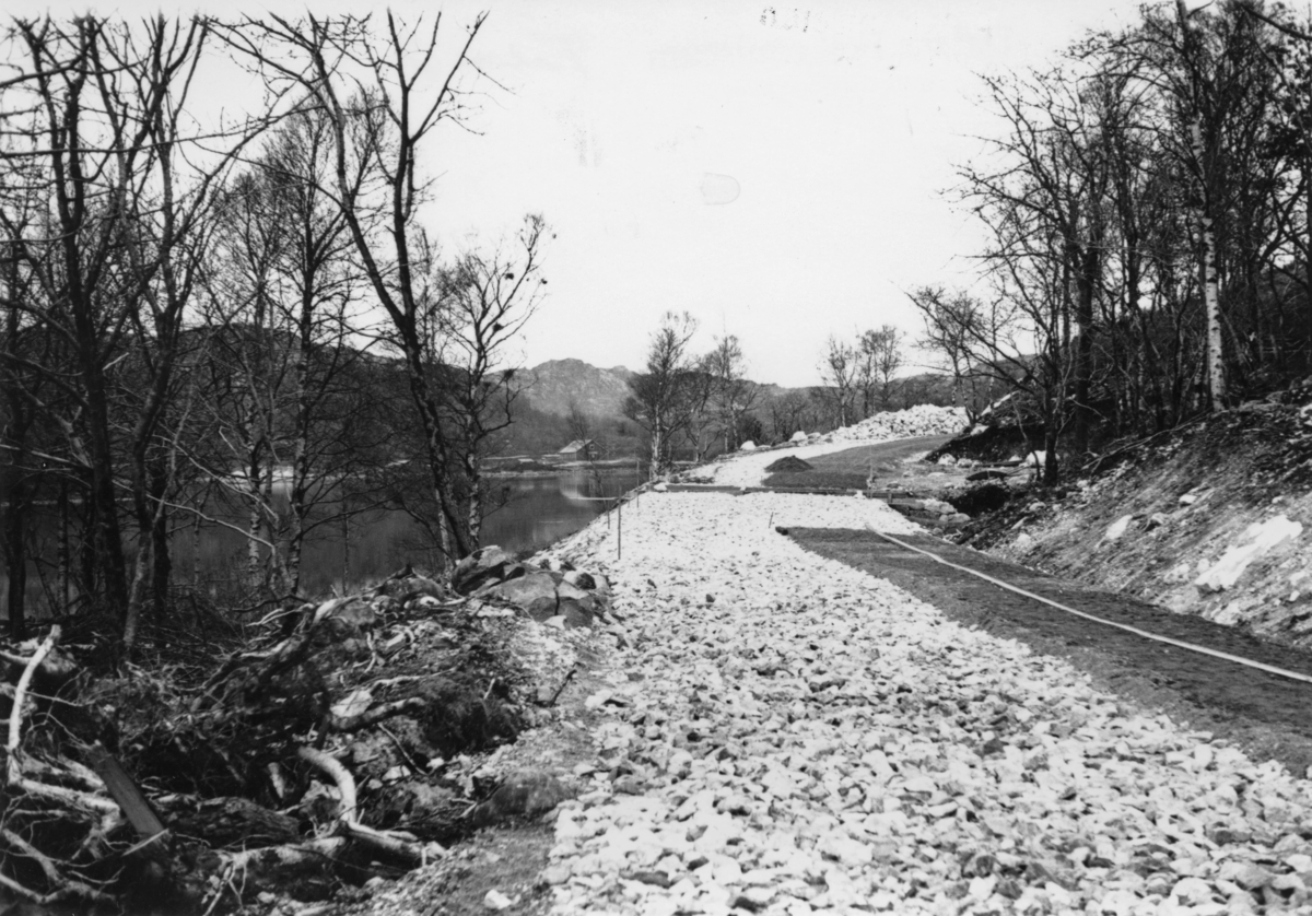 Riksveianlegget ved Hellvik, 12. mars 1939.
