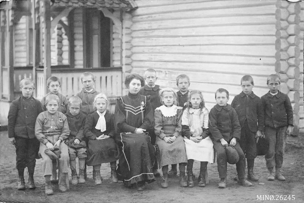 Skoleklasse Gamle Berger skole Årstall ukjent.