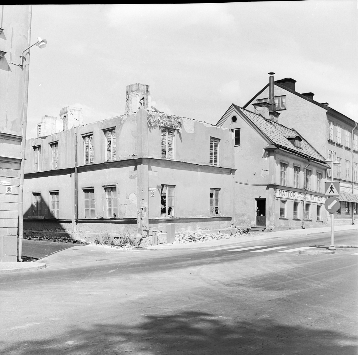 Rivningshus på S:t Olofsgatan, Uppsala 1966